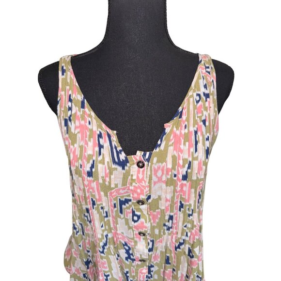 Maeve Anthropologie Floral Soana Ikat Pleated Blouse Top Sleeveless Top Sz 6 - Picture 4 of 11
